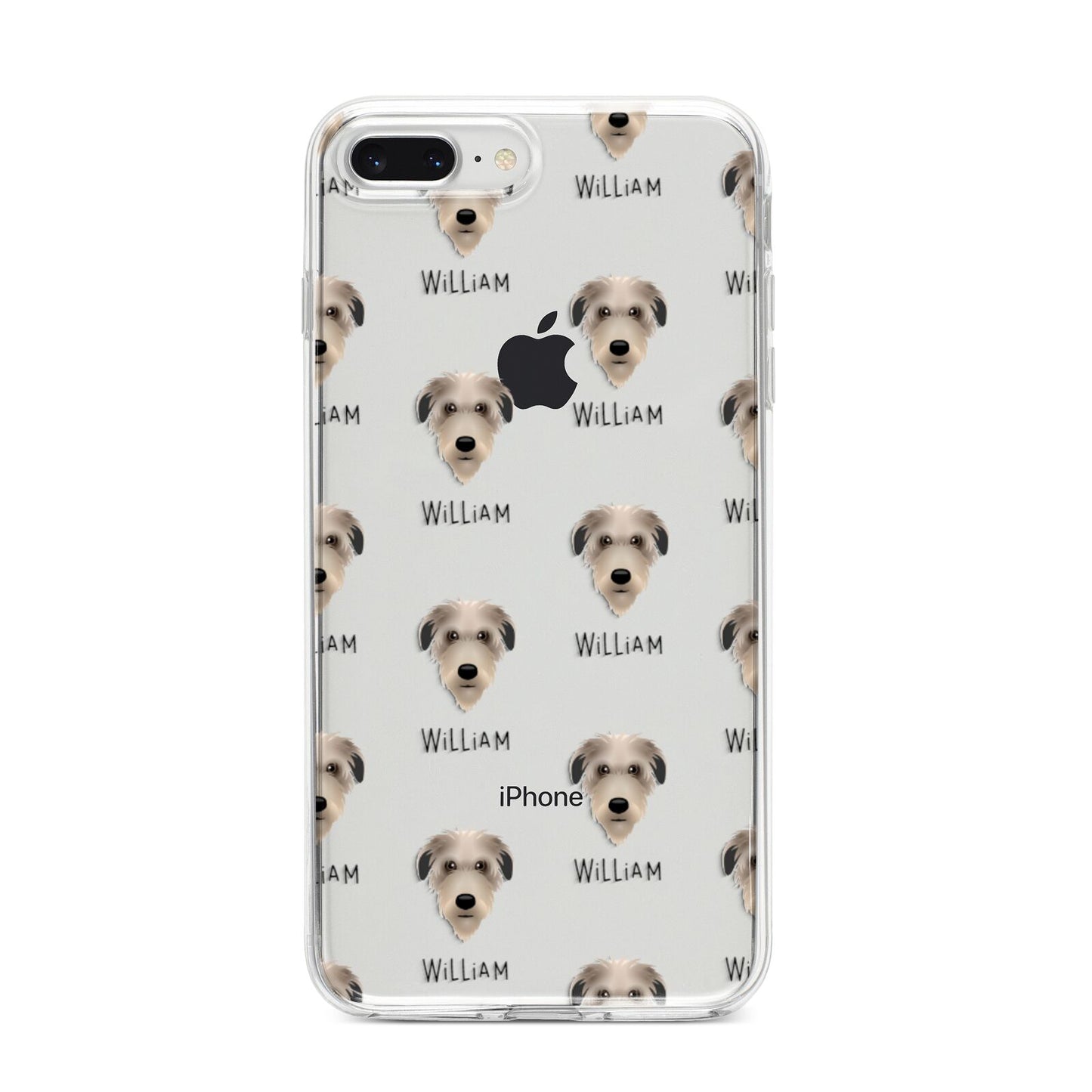 Deerhound Icon with Name iPhone 8 Plus Bumper Case on Silver iPhone