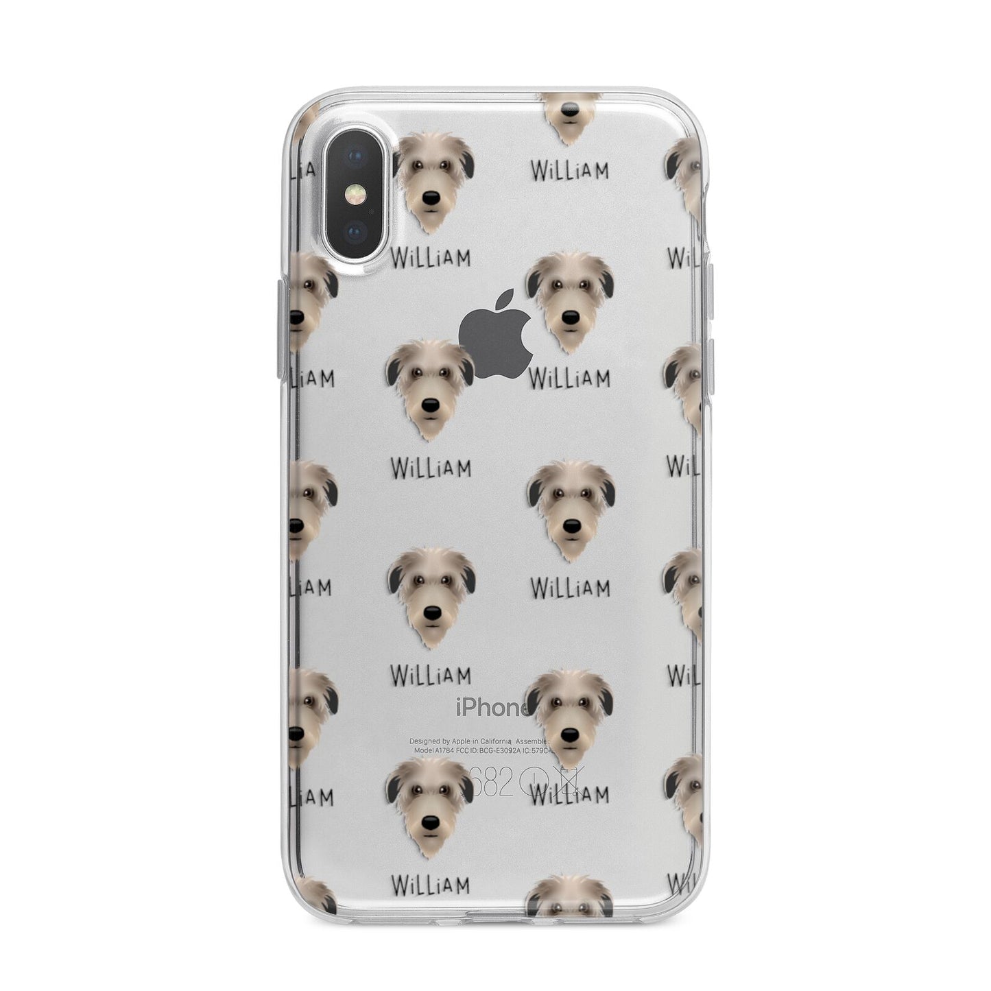 Deerhound Icon with Name iPhone X Bumper Case on Silver iPhone Alternative Image 1