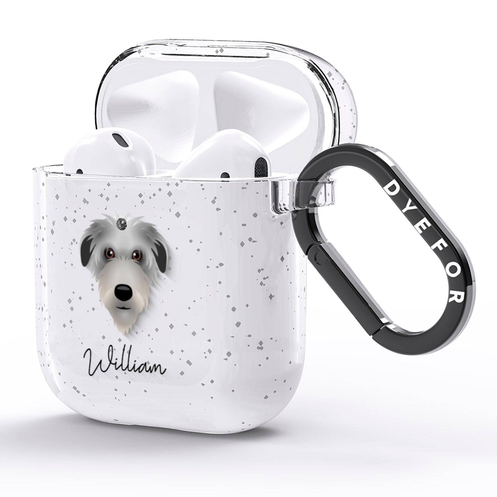 Deerhound Personalised AirPods Glitter Case Side Image