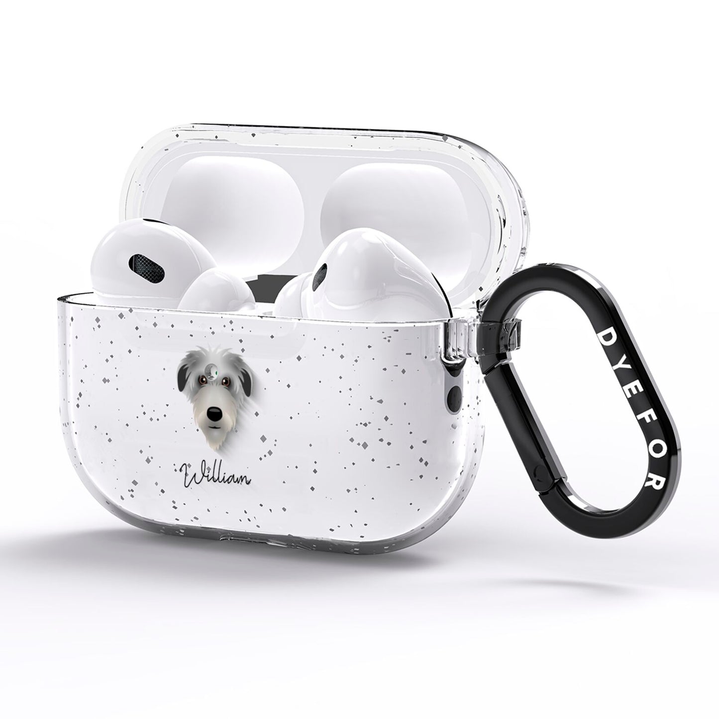 Deerhound Personalised AirPods Pro Glitter Case Side Image
