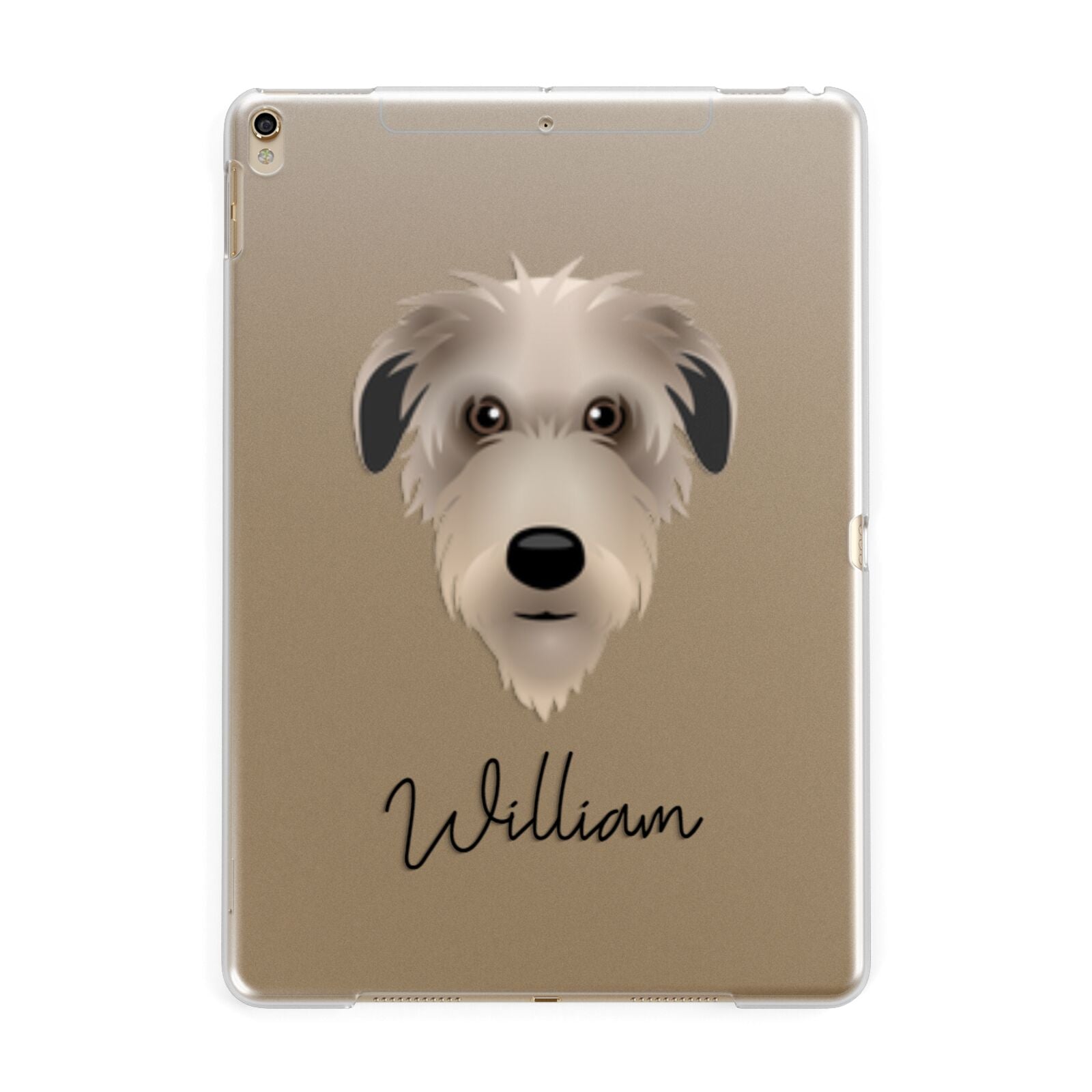 Deerhound Personalised Apple iPad Gold Case