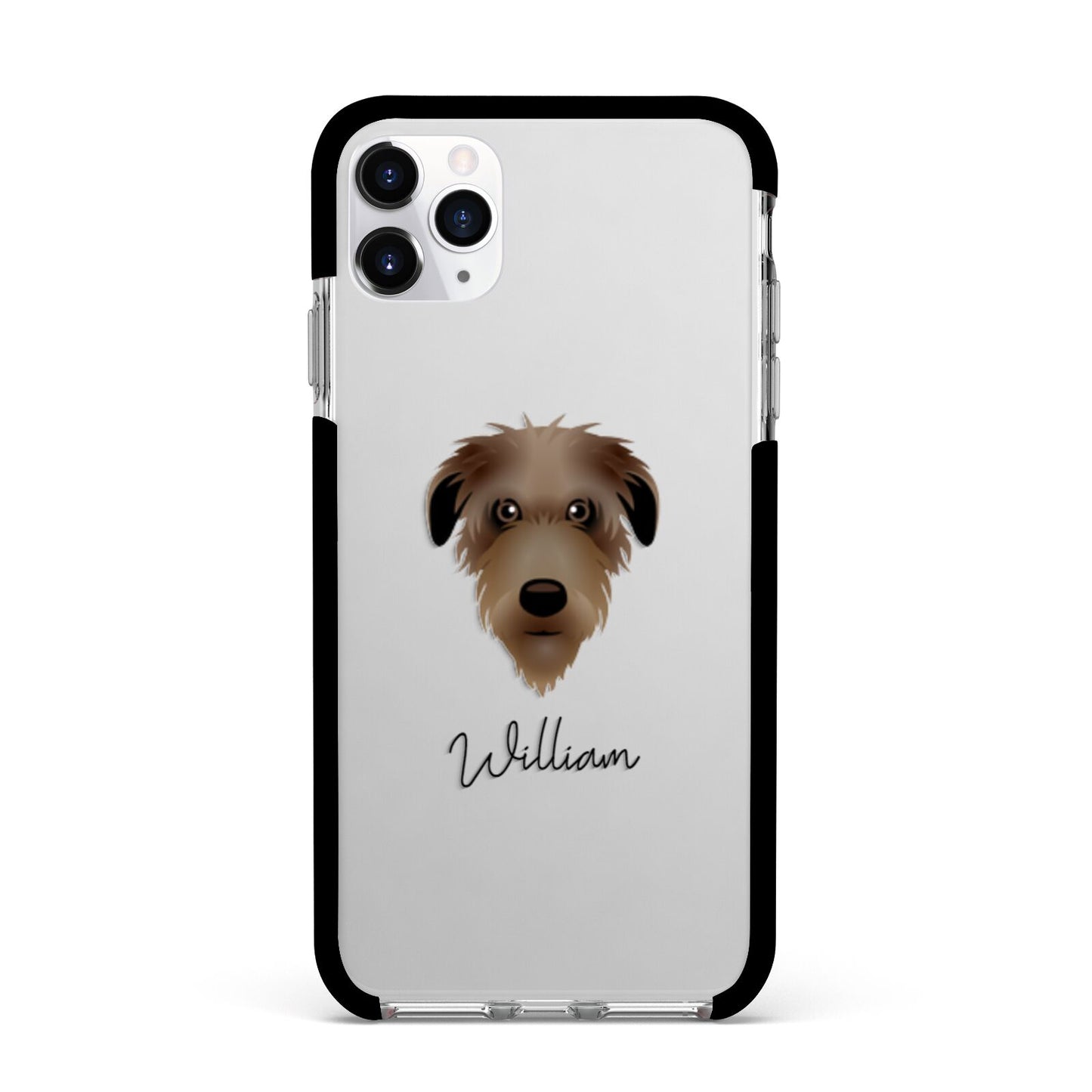 Deerhound Personalised Apple iPhone 11 Pro Max in Silver with Black Impact Case