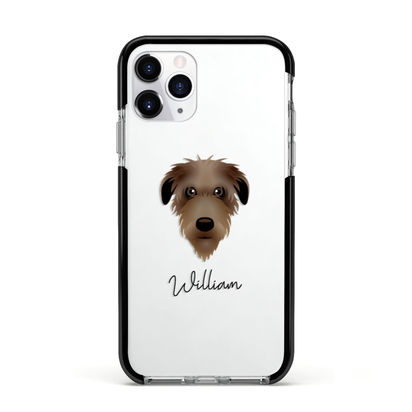 Deerhound Personalised Apple iPhone 11 Pro in Silver with Black Impact Case
