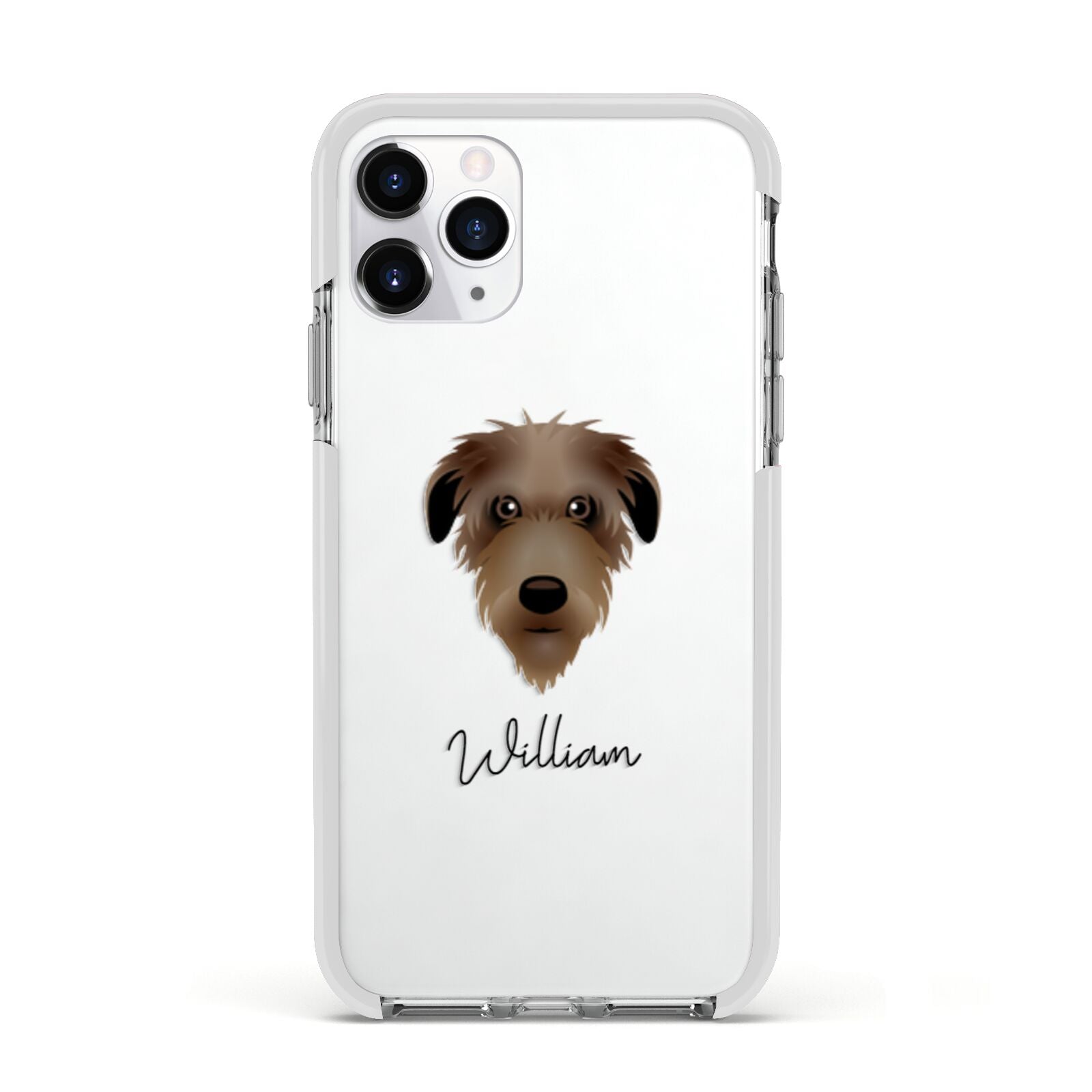 Deerhound Personalised Apple iPhone 11 Pro in Silver with White Impact Case