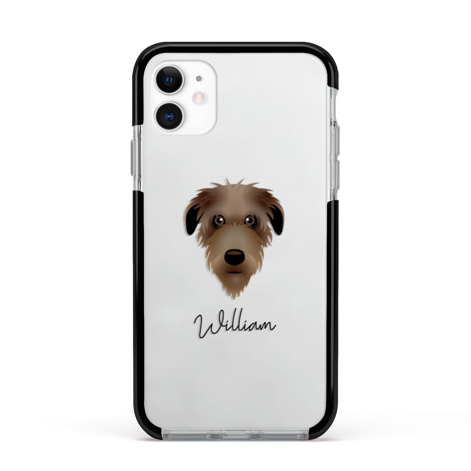 Deerhound Personalised Apple iPhone 11 in White with Black Impact Case