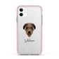 Deerhound Personalised Apple iPhone 11 in White with Pink Impact Case