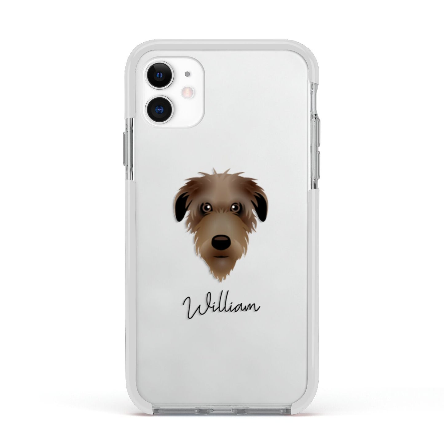 Deerhound Personalised Apple iPhone 11 in White with White Impact Case