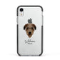 Deerhound Personalised Apple iPhone XR Impact Case Black Edge on Silver Phone
