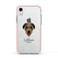Deerhound Personalised Apple iPhone XR Impact Case Pink Edge on Silver Phone