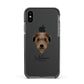 Deerhound Personalised Apple iPhone Xs Impact Case Black Edge on Black Phone