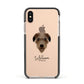 Deerhound Personalised Apple iPhone Xs Impact Case Black Edge on Gold Phone