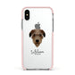 Deerhound Personalised Apple iPhone Xs Impact Case Pink Edge on Silver Phone