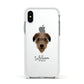Deerhound Personalised Apple iPhone Xs Impact Case White Edge on Silver Phone