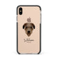 Deerhound Personalised Apple iPhone Xs Max Impact Case Black Edge on Gold Phone