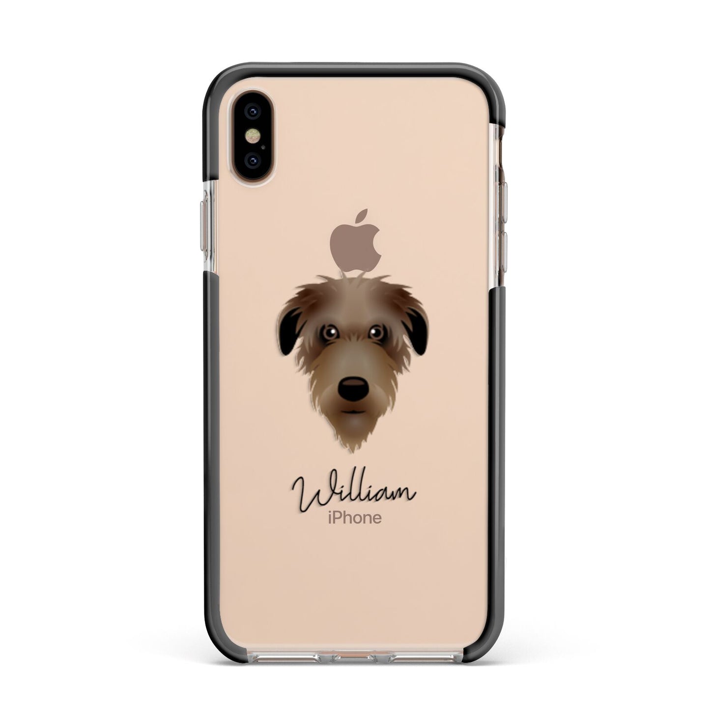 Deerhound Personalised Apple iPhone Xs Max Impact Case Black Edge on Gold Phone