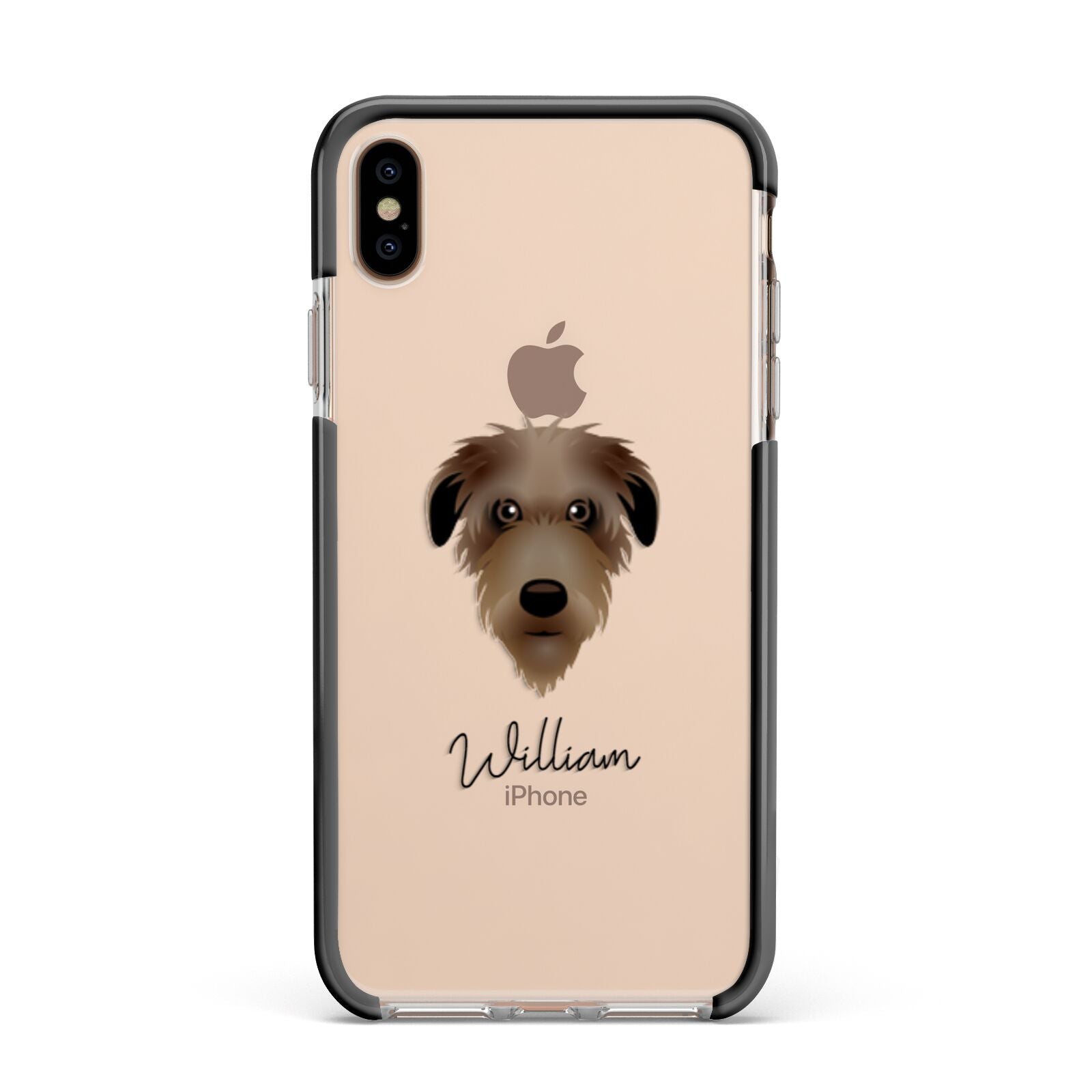 Deerhound Personalised Apple iPhone Xs Max Impact Case Black Edge on Gold Phone