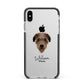 Deerhound Personalised Apple iPhone Xs Max Impact Case Black Edge on Silver Phone