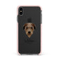 Deerhound Personalised Apple iPhone Xs Max Impact Case Pink Edge on Black Phone