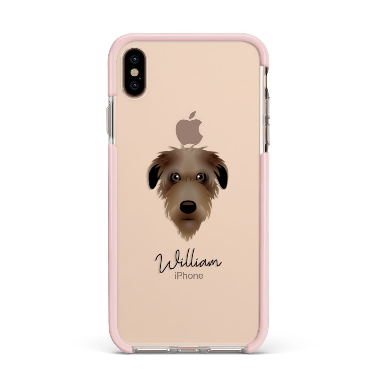 Deerhound Personalised Apple iPhone Xs Max Impact Case Pink Edge on Gold Phone