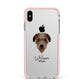 Deerhound Personalised Apple iPhone Xs Max Impact Case Pink Edge on Silver Phone
