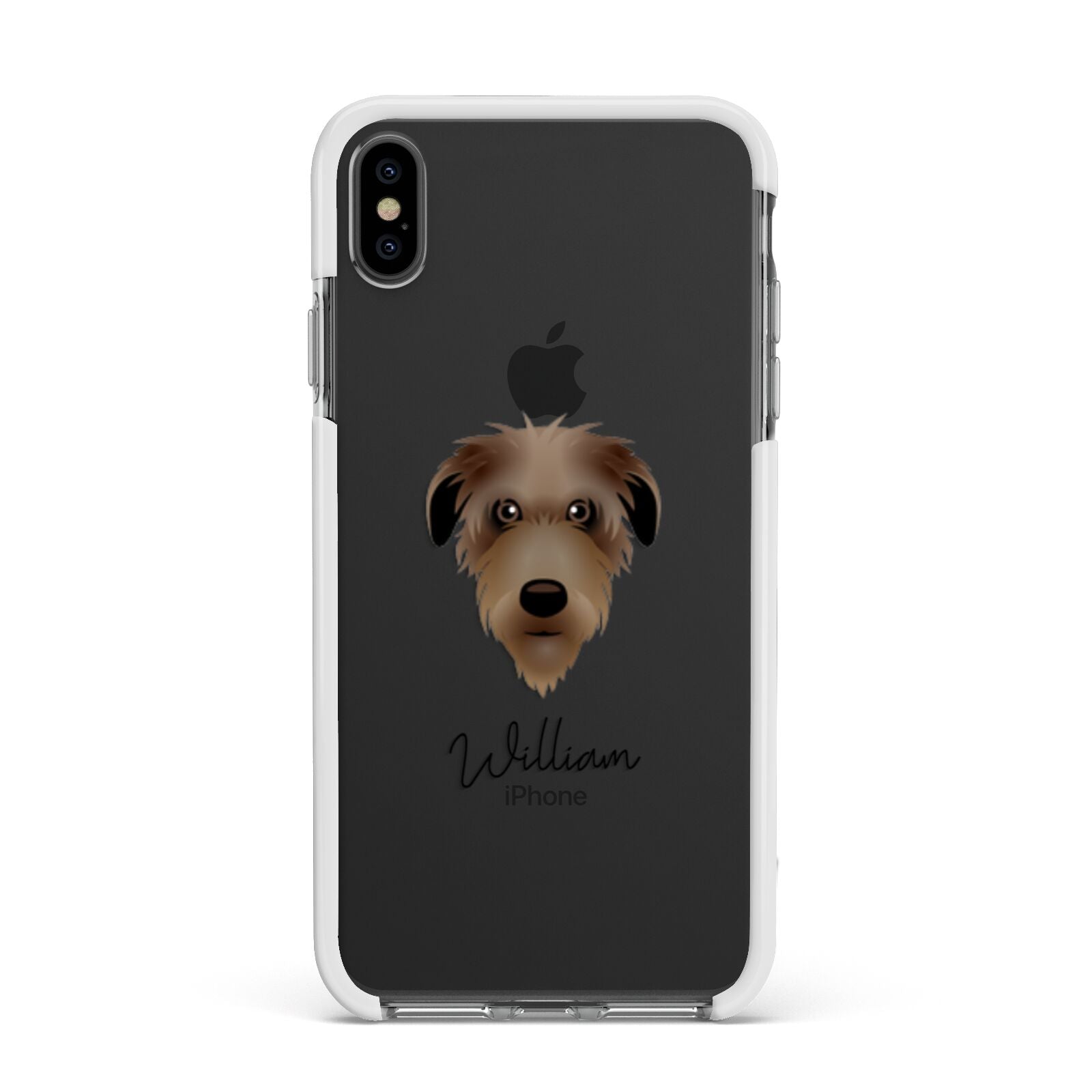 Deerhound Personalised Apple iPhone Xs Max Impact Case White Edge on Black Phone