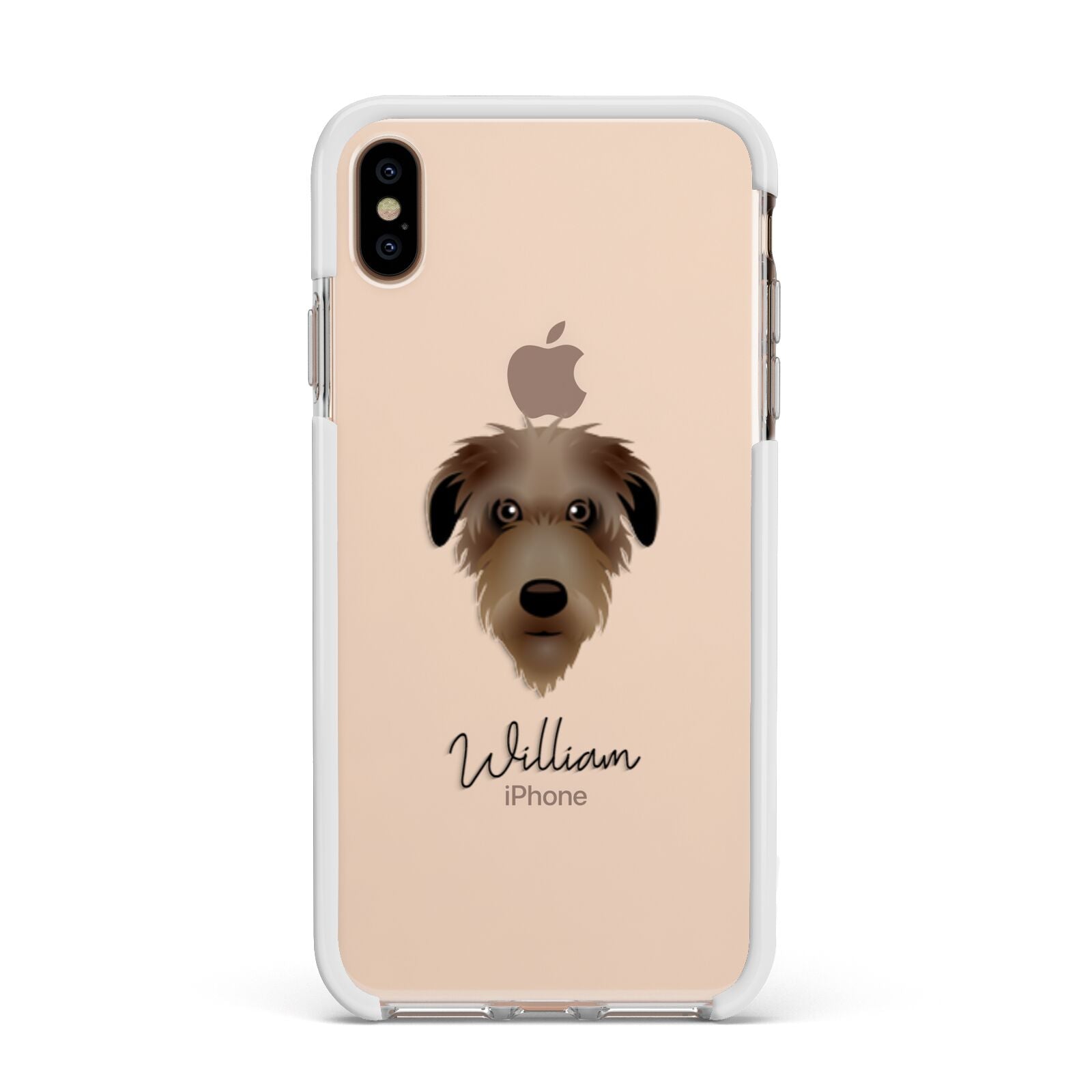 Deerhound Personalised Apple iPhone Xs Max Impact Case White Edge on Gold Phone