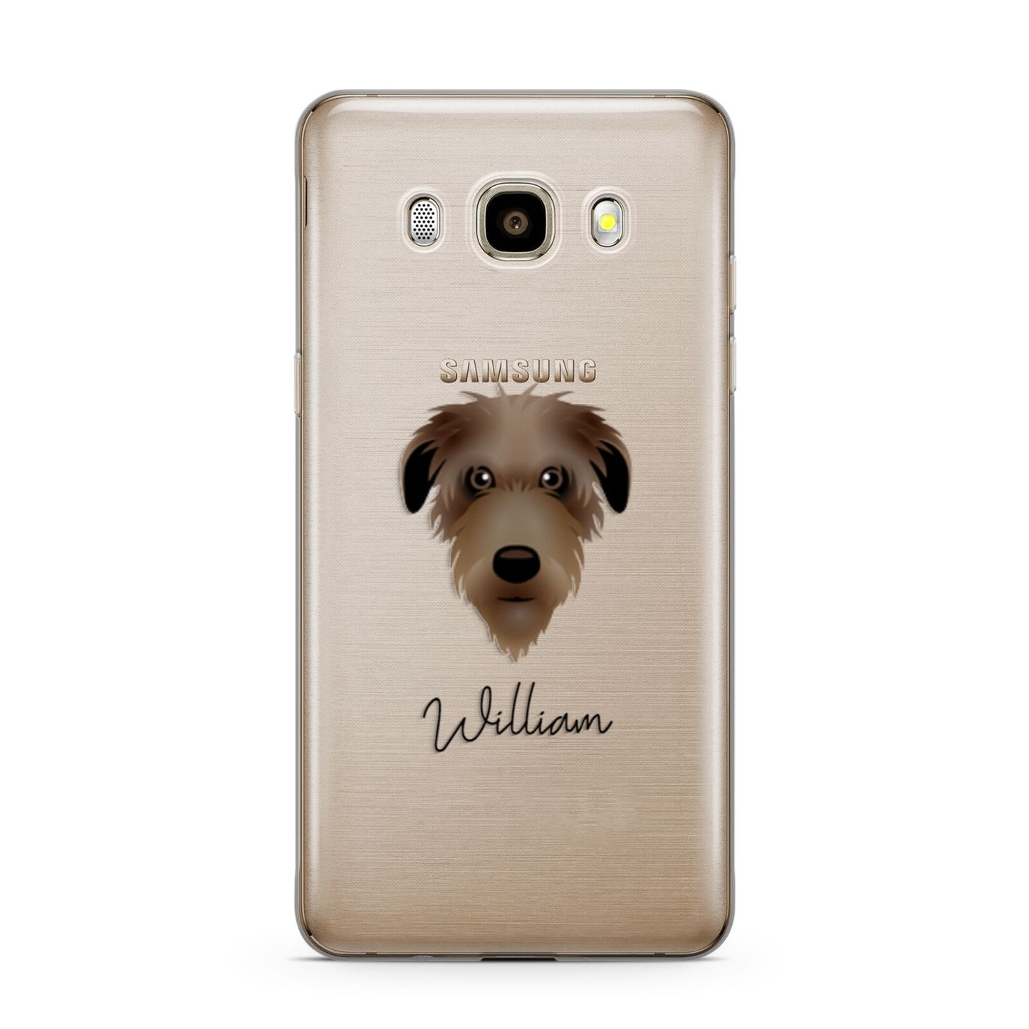 Deerhound Personalised Samsung Galaxy J7 2016 Case on gold phone