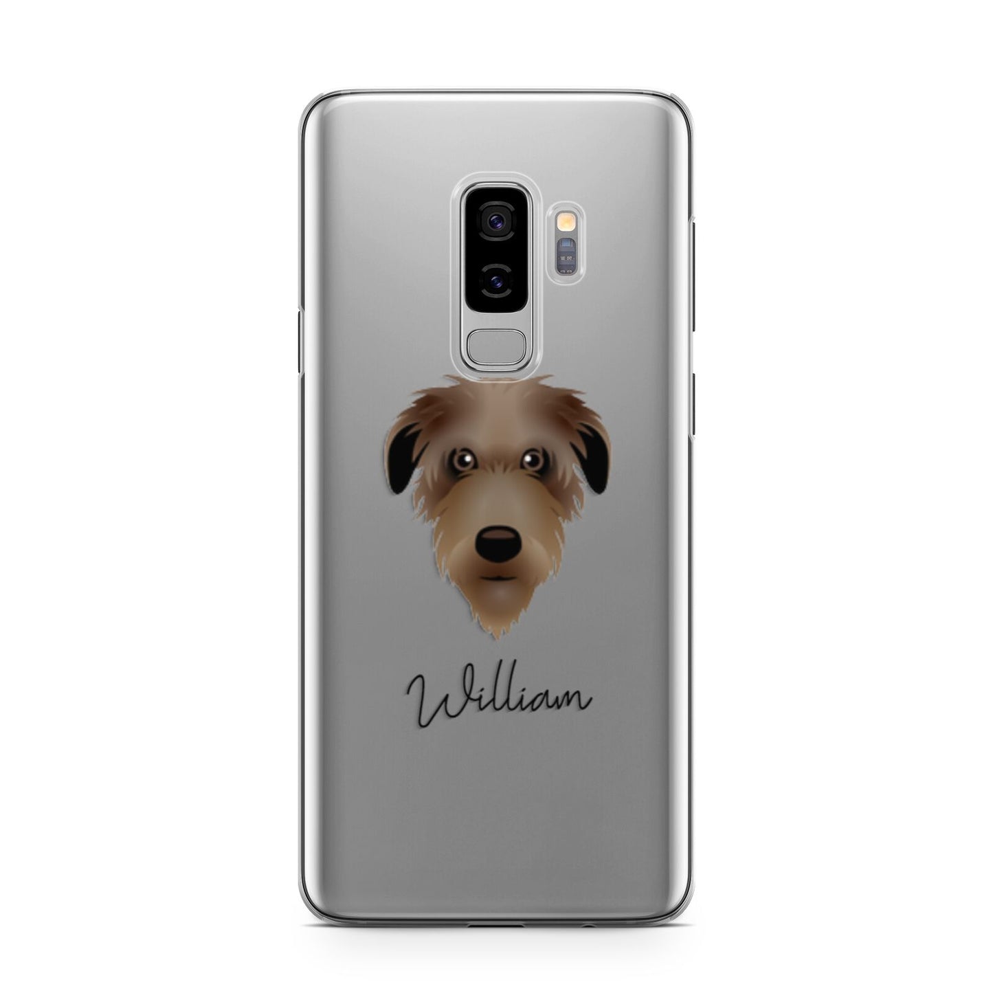 Deerhound Personalised Samsung Galaxy S9 Plus Case on Silver phone