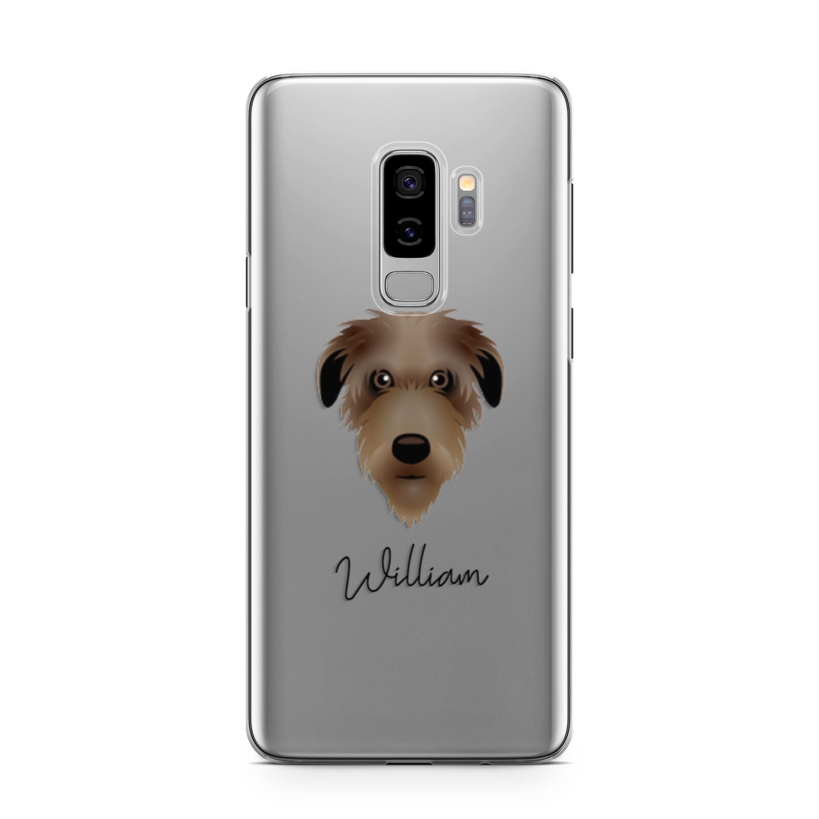 Deerhound Personalised Samsung Galaxy S9 Plus Case on Silver phone
