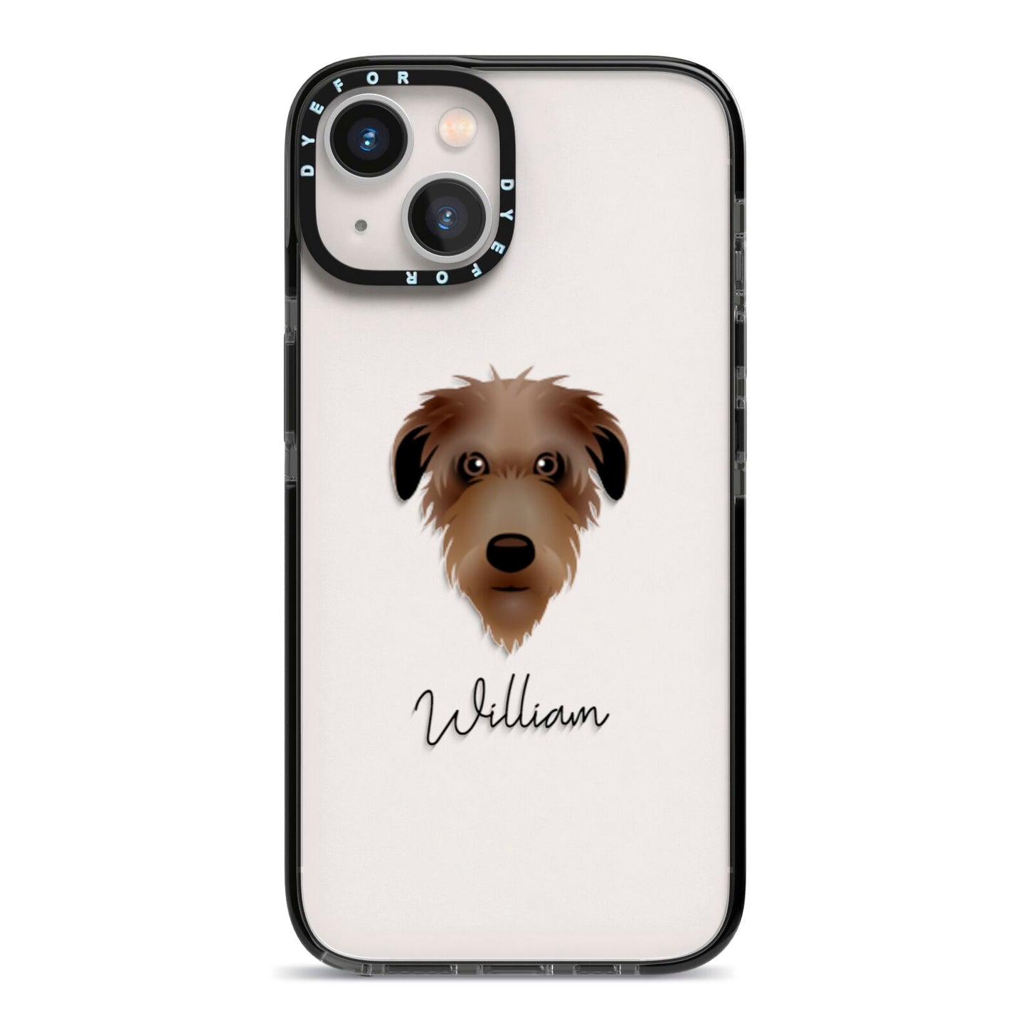 Deerhound Personalised iPhone 13 Black Impact Case on Silver phone