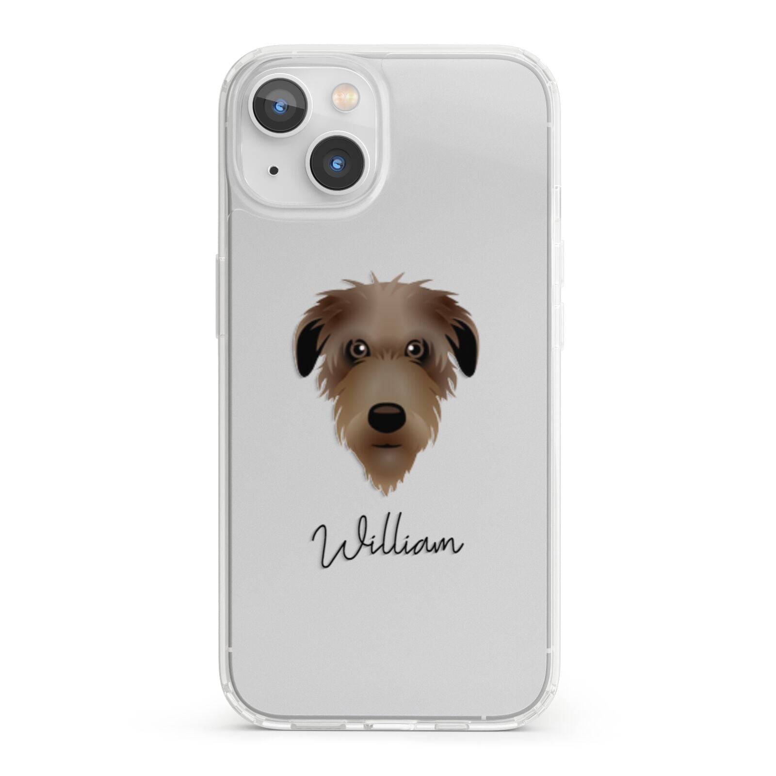 Deerhound Personalised iPhone 13 Clear Bumper Case