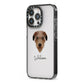 Deerhound Personalised iPhone 13 Pro Black Impact Case Side Angle on Silver phone
