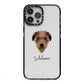 Deerhound Personalised iPhone 13 Pro Max Black Impact Case on Silver phone