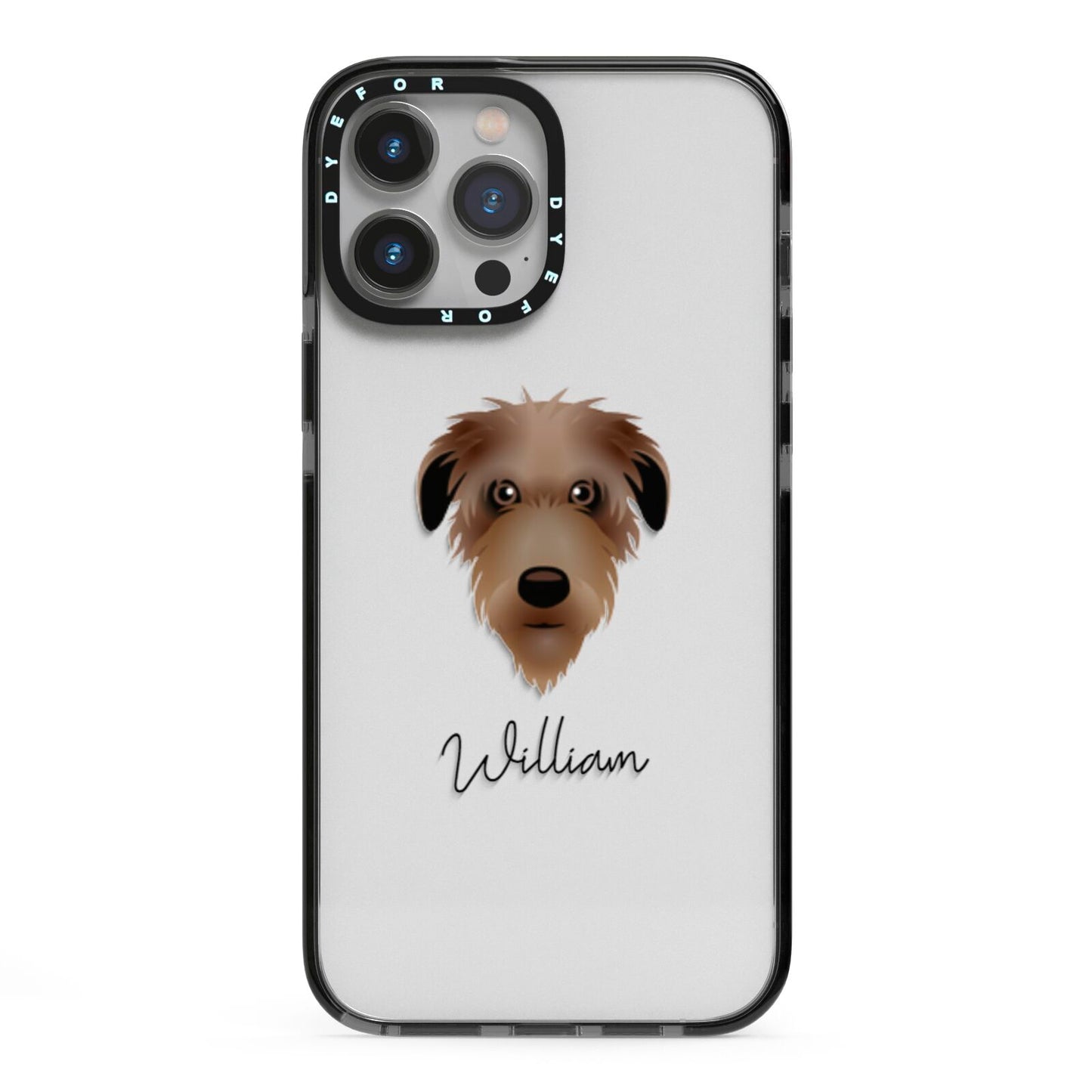 Deerhound Personalised iPhone 13 Pro Max Black Impact Case on Silver phone