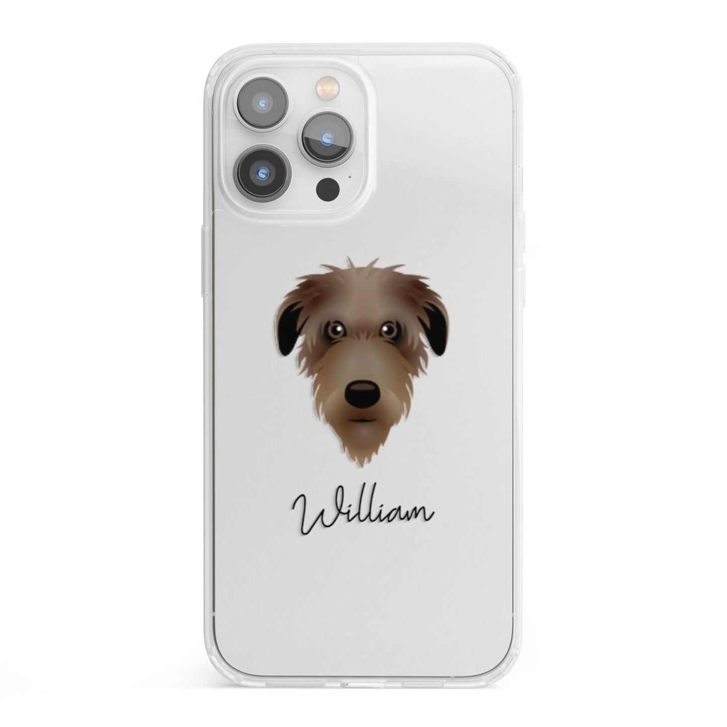 Deerhound Personalised iPhone 13 Pro Max Clear Bumper Case