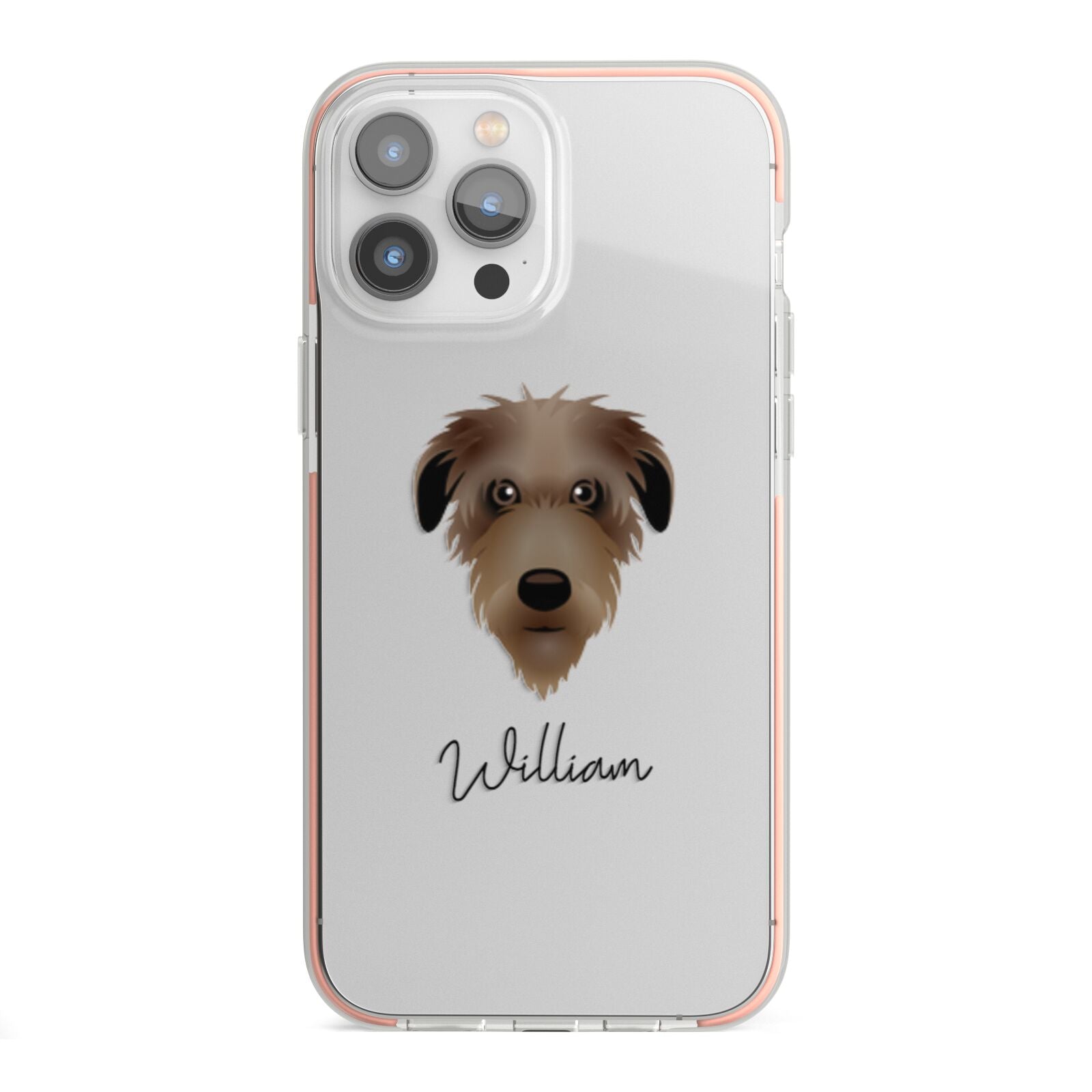 Deerhound Personalised iPhone 13 Pro Max TPU Impact Case with Pink Edges