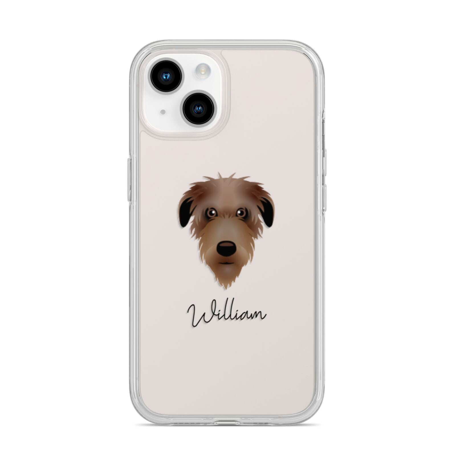 Deerhound Personalised iPhone 14 Clear Tough Case Starlight