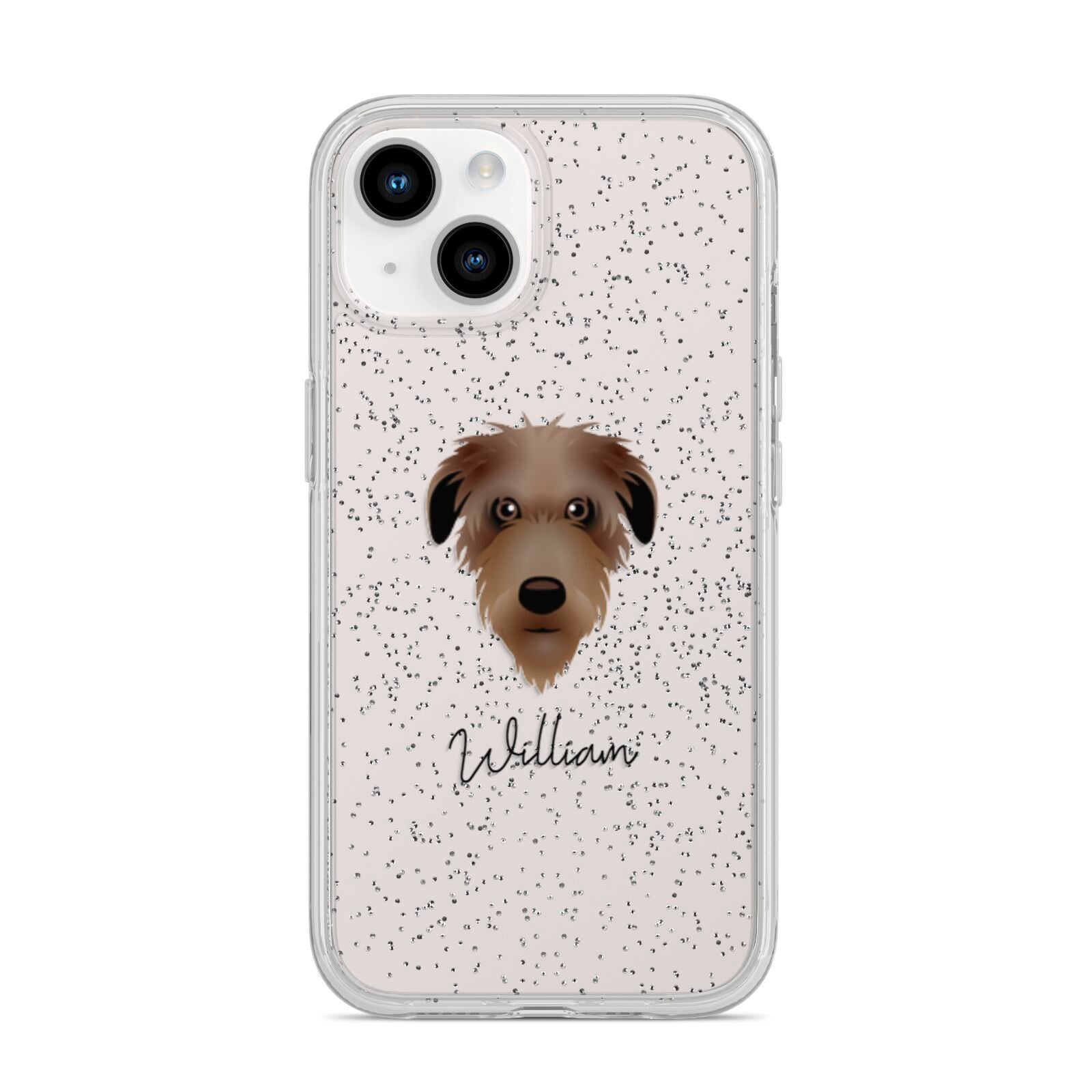Deerhound Personalised iPhone 14 Glitter Tough Case Starlight