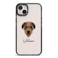 Deerhound Personalised iPhone 14 Plus Black Impact Case on Silver phone