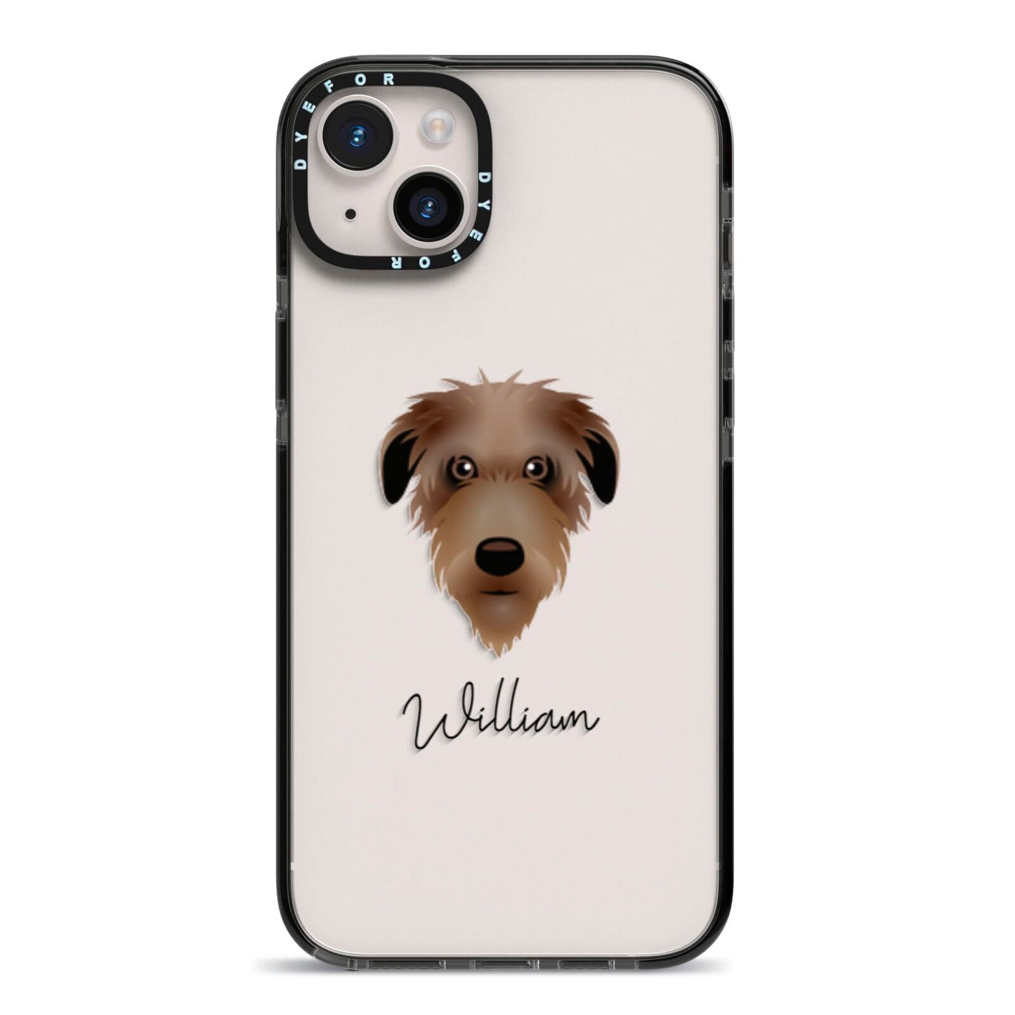 Deerhound Personalised iPhone 14 Plus Black Impact Case on Silver phone