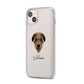 Deerhound Personalised iPhone 14 Plus Clear Tough Case Starlight Angled Image