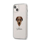 Deerhound Personalised iPhone 14 Plus Clear Tough Case Starlight Angled Image