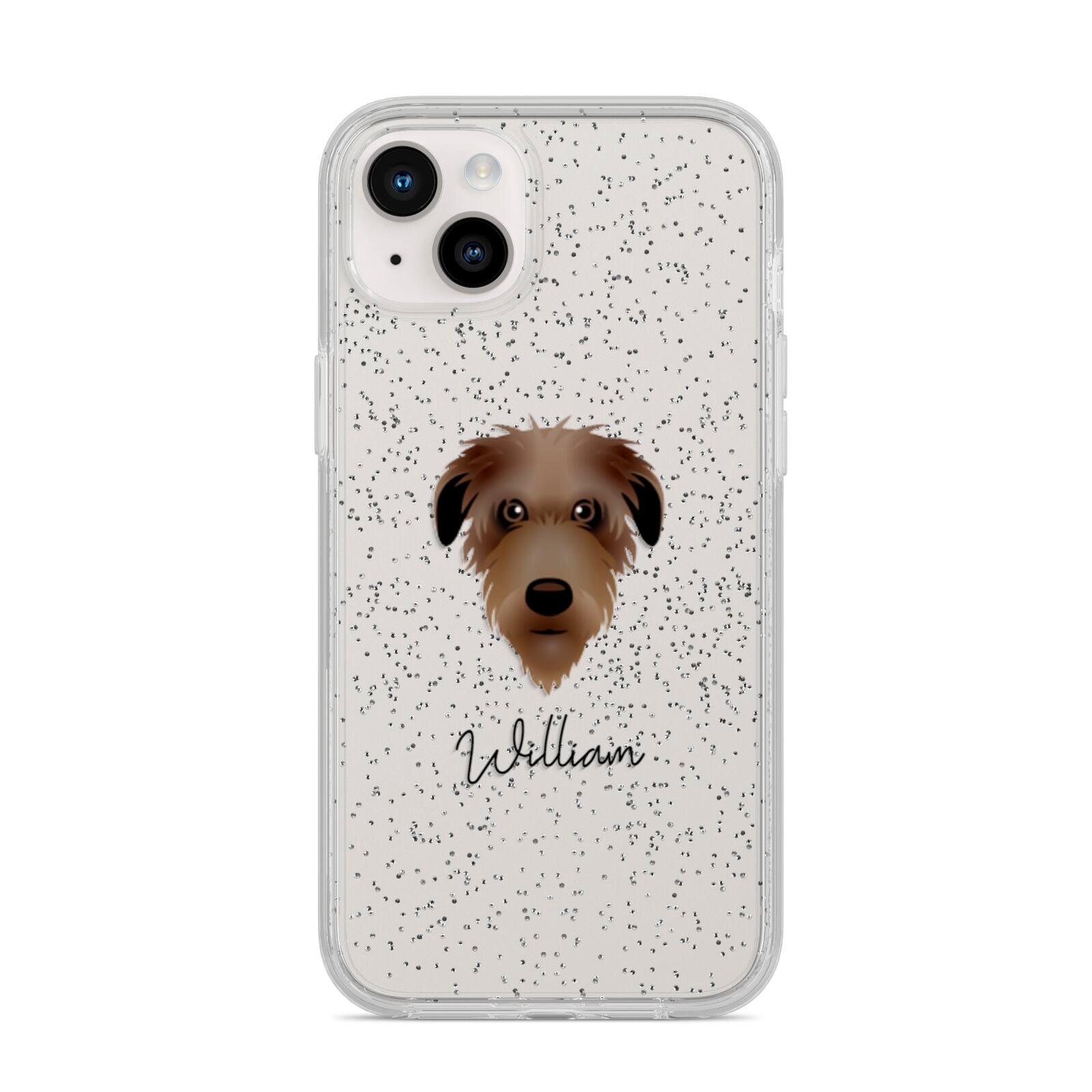 Deerhound Personalised iPhone 14 Plus Glitter Tough Case Starlight