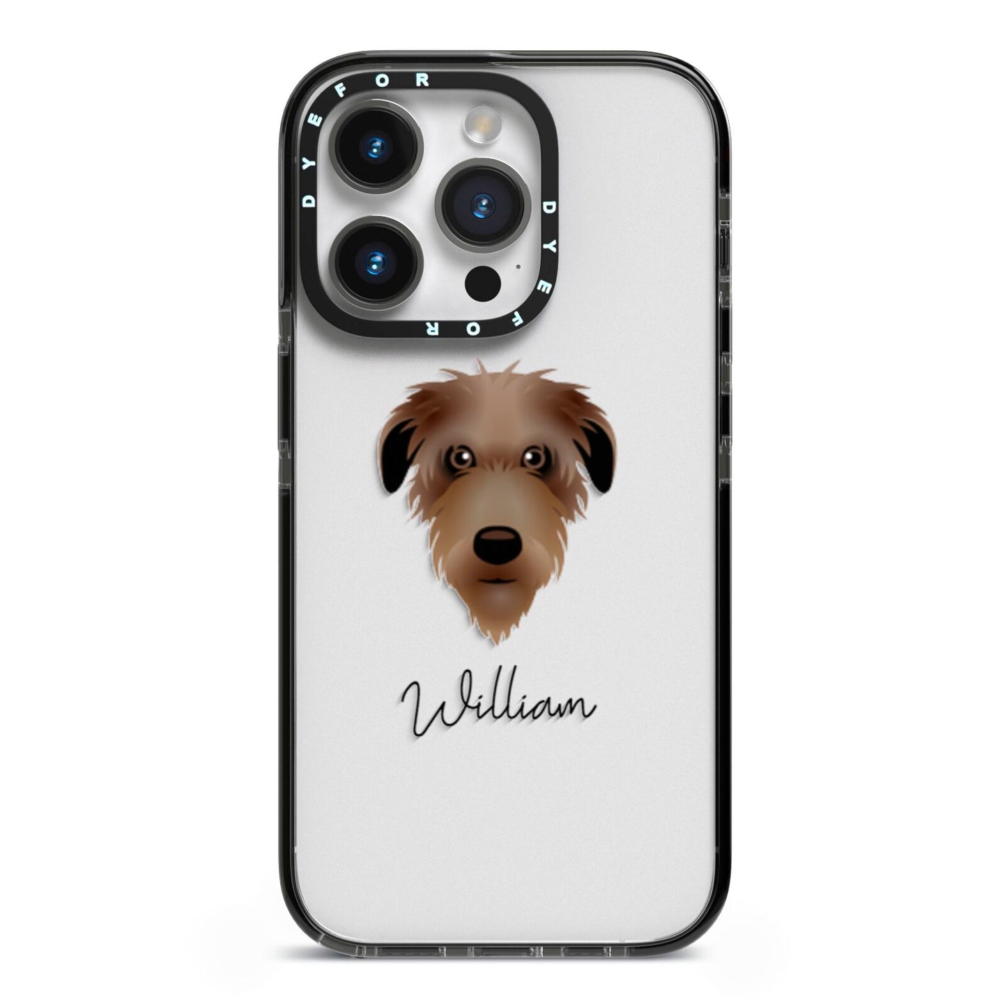 Deerhound Personalised iPhone 14 Pro Black Impact Case on Silver phone