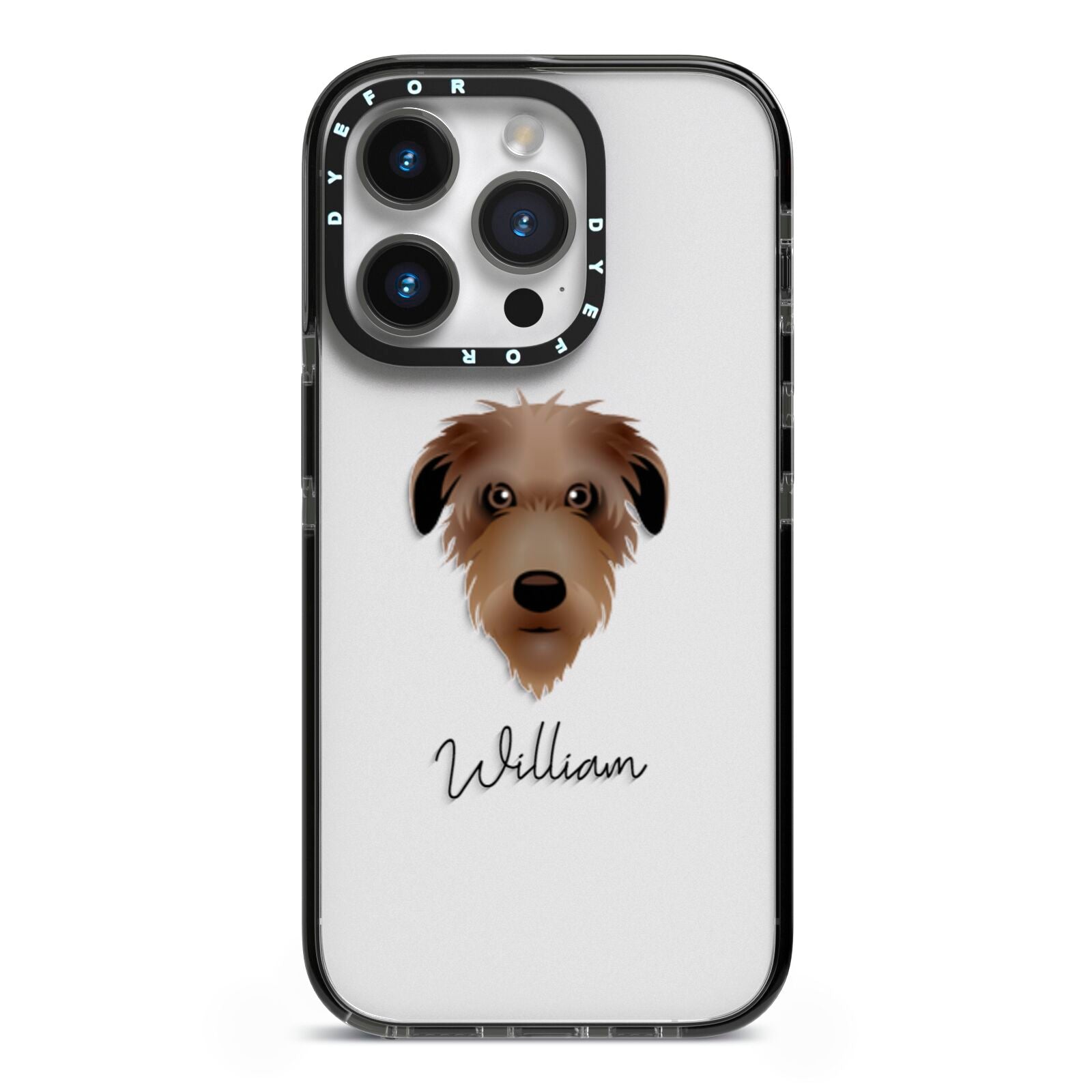 Deerhound Personalised iPhone 14 Pro Black Impact Case on Silver phone