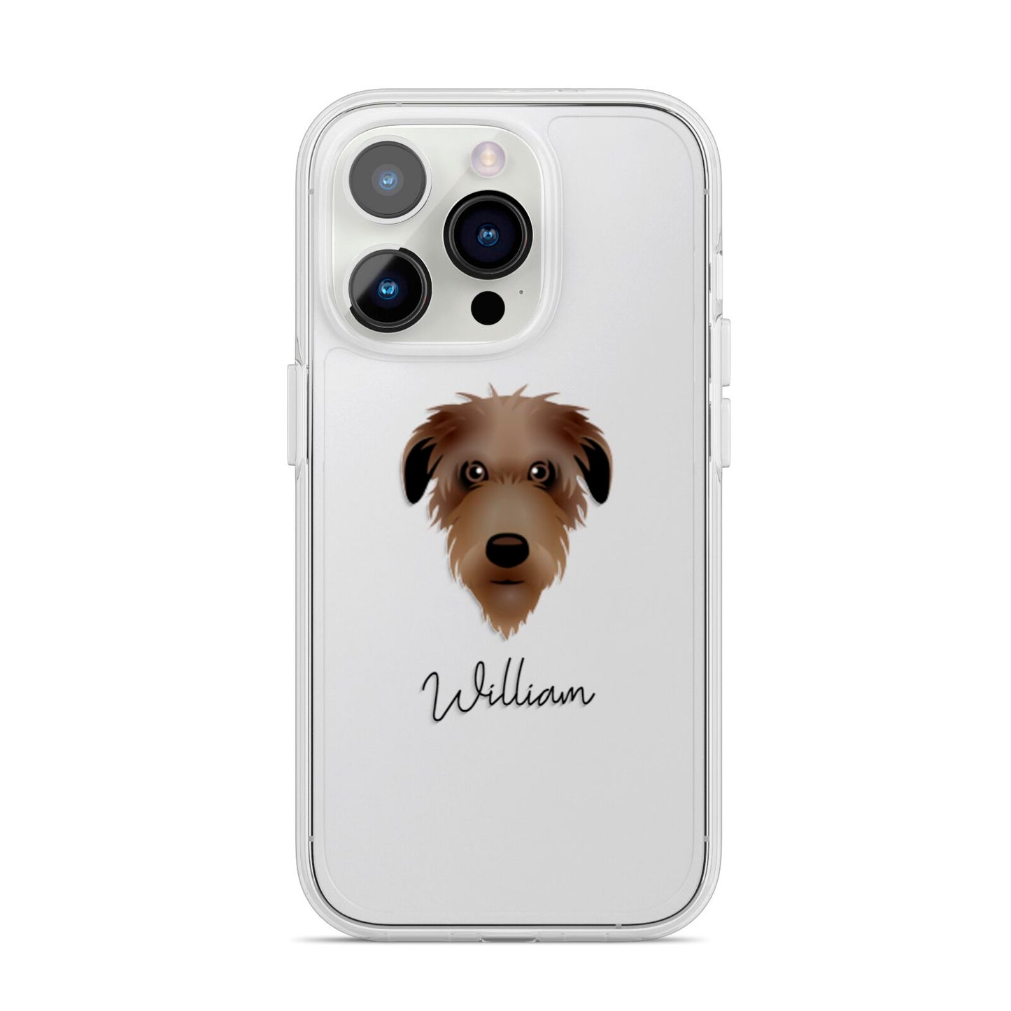 Deerhound Personalised iPhone 14 Pro Clear Tough Case Silver