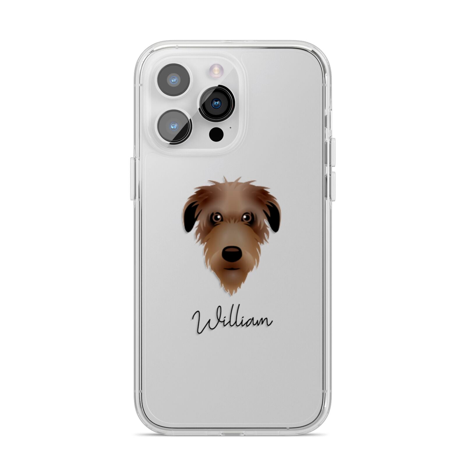 Deerhound Personalised iPhone 14 Pro Max Clear Tough Case Silver