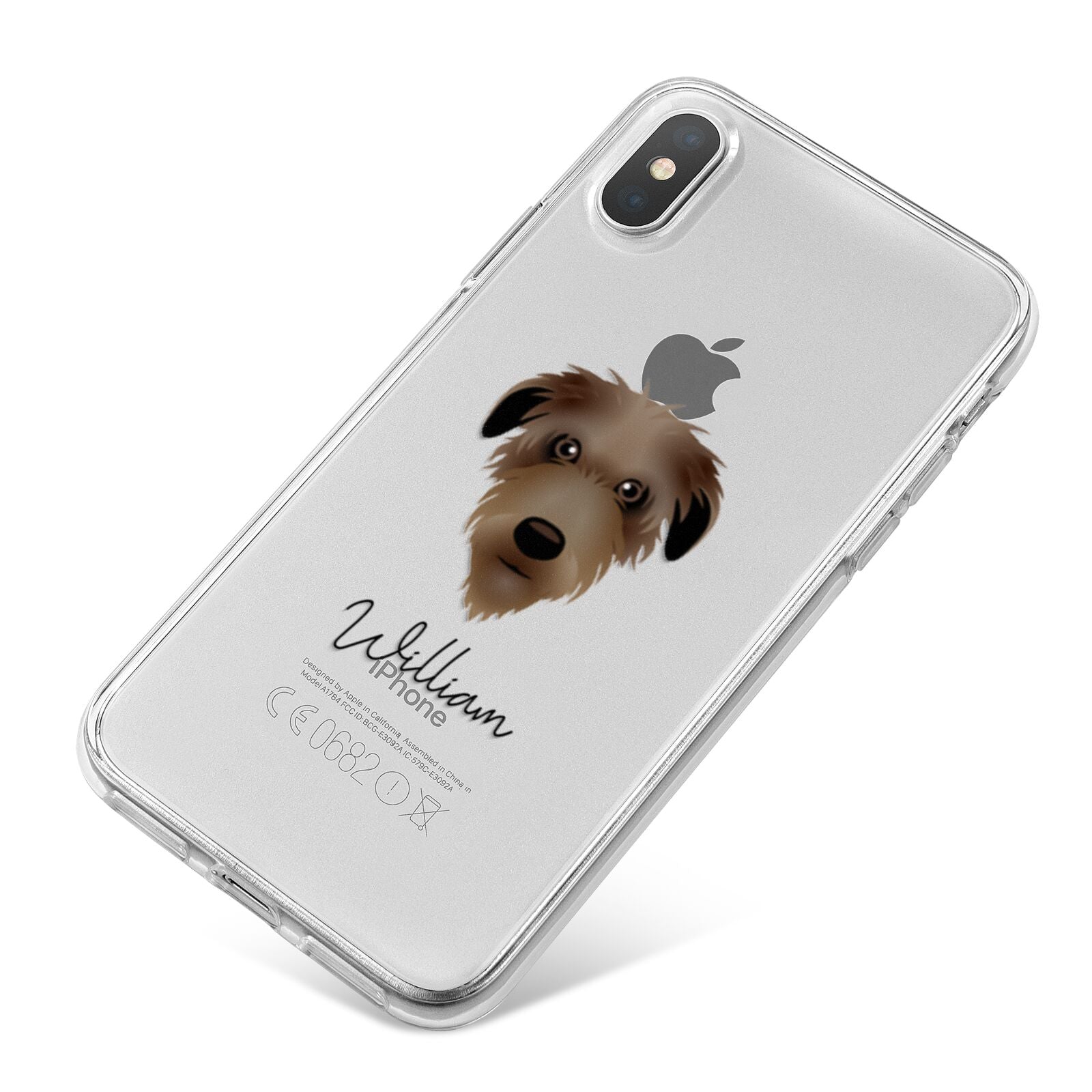 Deerhound Personalised iPhone X Bumper Case on Silver iPhone