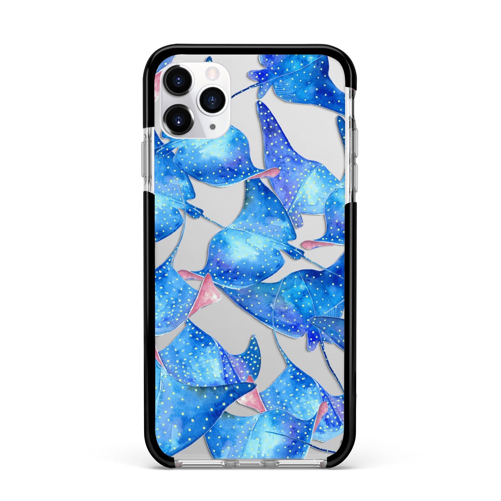 Devil Fish Apple iPhone 11 Pro Max in Silver with Black Impact Case