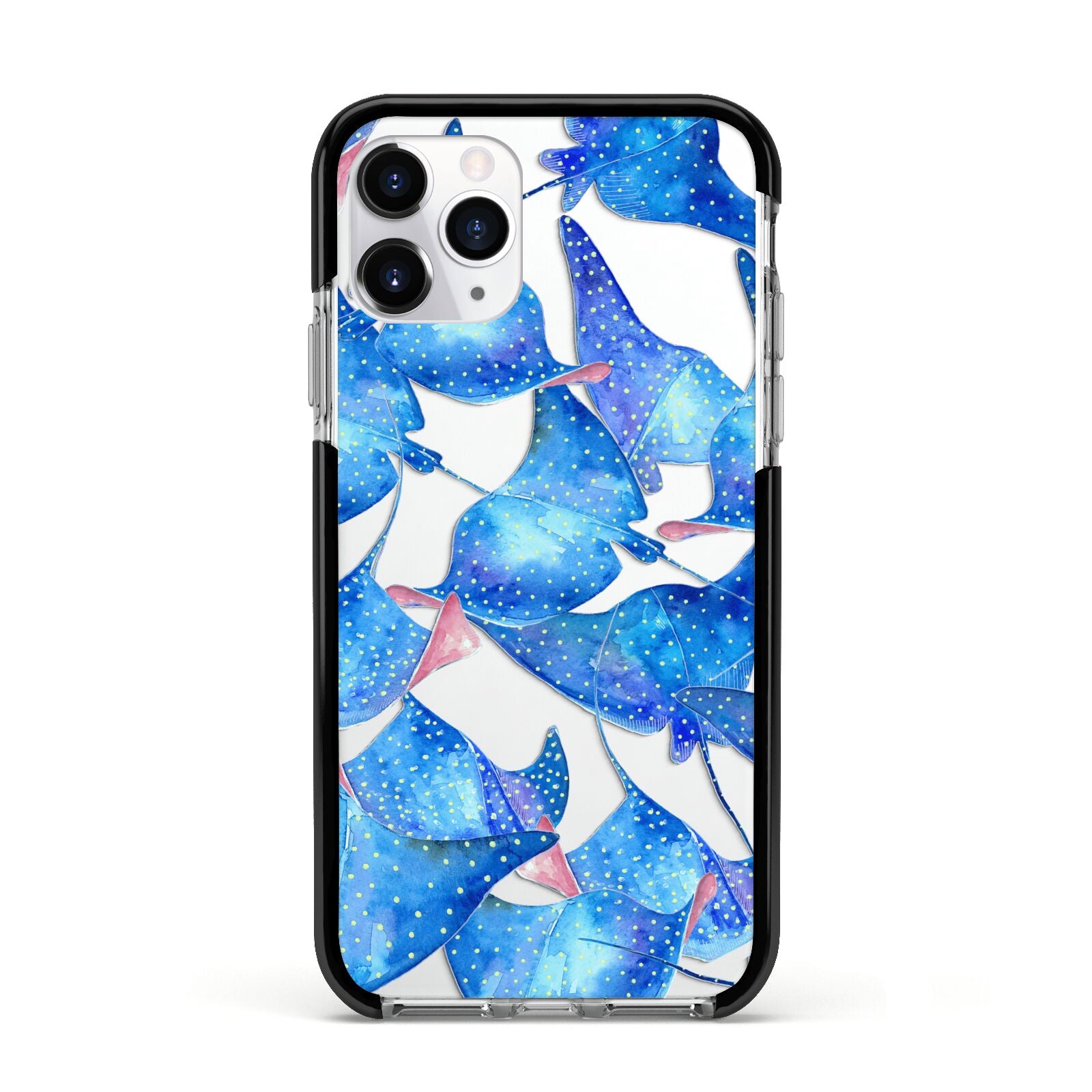 Devil Fish Apple iPhone 11 Pro in Silver with Black Impact Case